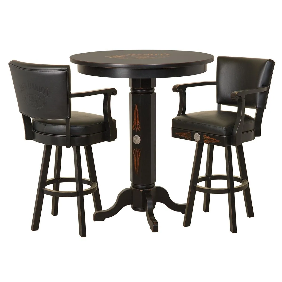 JD Wood Pub Table & Backrest Stool Set