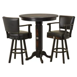JD Wood Pub Table & Backrest Stool Set
