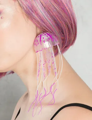 JELLY EARRINGS - LARGE PURPLE