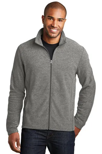 Jettie S. Tisdale Men's Full Zip Heathered Microfleece