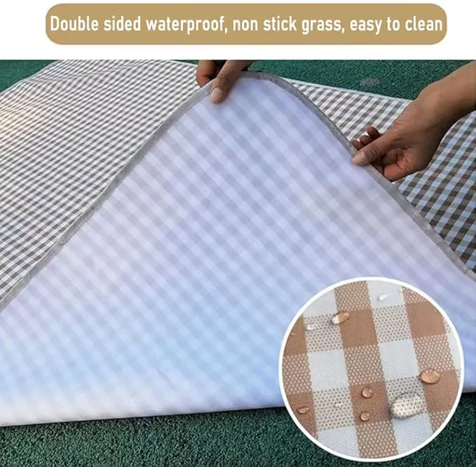 K Y KANGYUN Outdoor Picnic Blanket 80" x 80", Extra Large Beach Blanket, Foldable Lightweight Waterproof Sand Mat, Picnic Blanket for Beach Camping Hiking Park Patio (Brown, 80x80 inch)