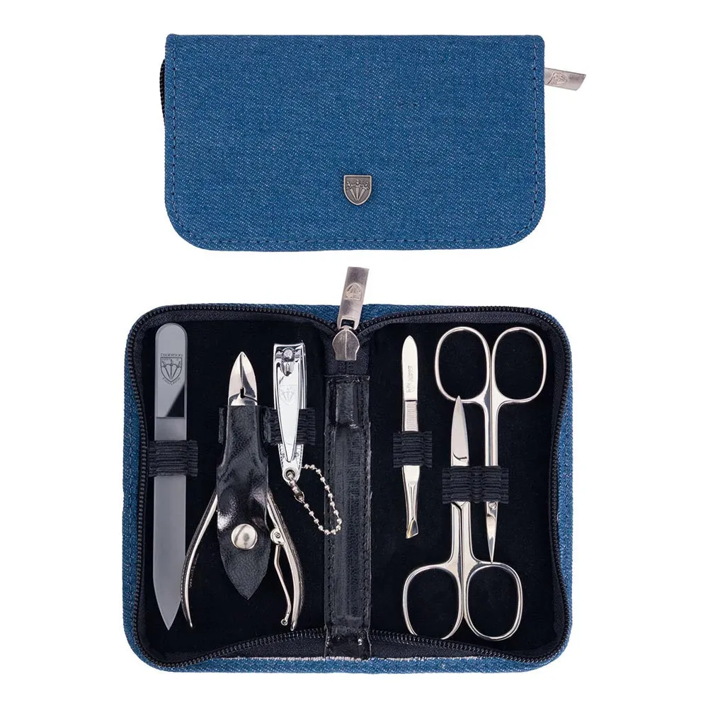 Kellermann Manicure set jeans blue, fashion material 7244 P N