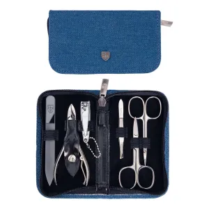Kellermann Manicure set jeans blue, fashion material 7244 P N