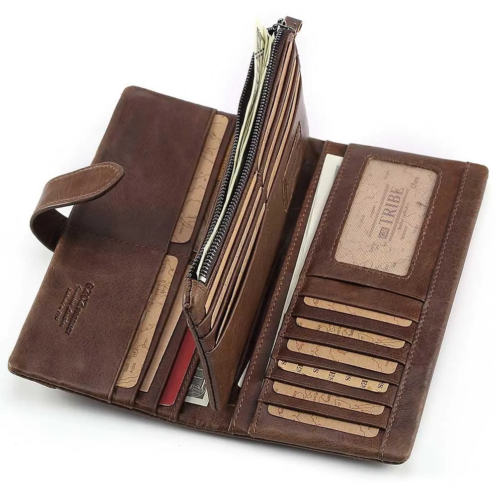 Leather Long Stitching Clutch Multifunctional Casual Wallet
