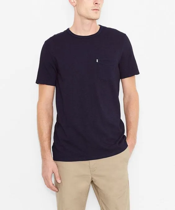 Levi's Mens Navy Sunset Indigo Pocket S/S Shirt Size XL