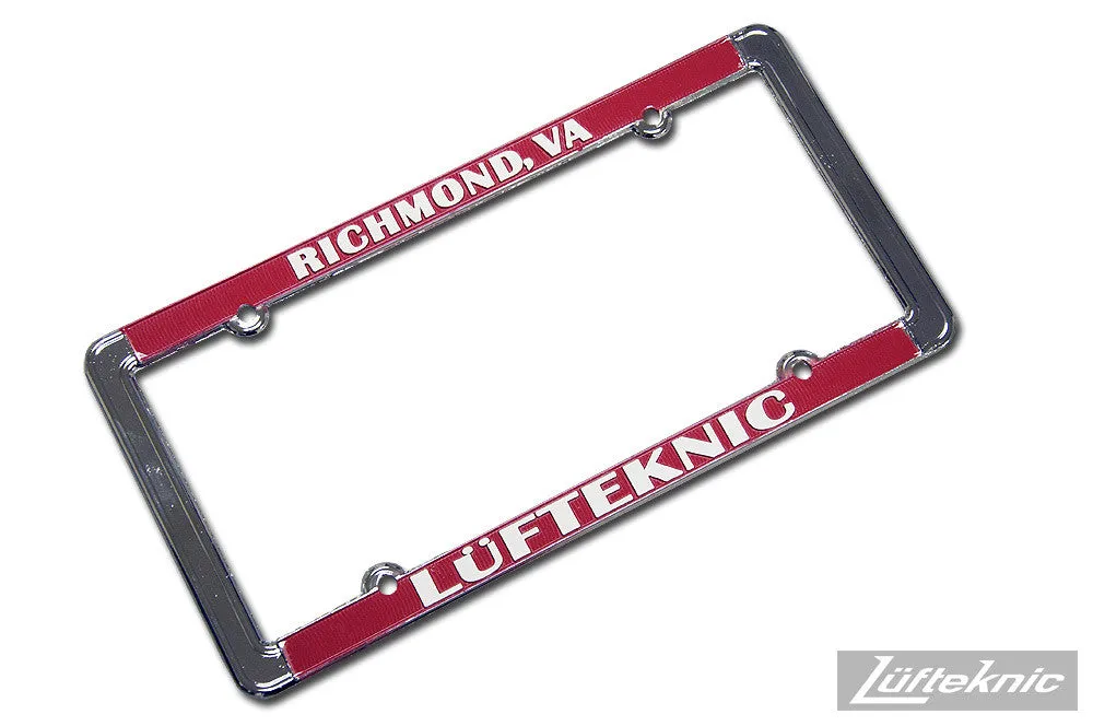 Lüfteknic license plate frame, 'vintage style' cast-zinc metal