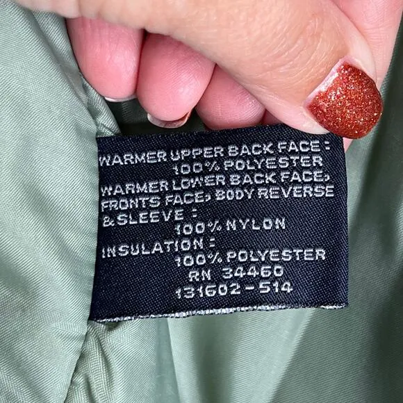 London Fog Olive Green Jacket with Hood Large Regular