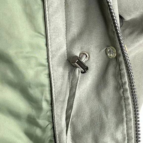 London Fog Olive Green Jacket with Hood Large Regular