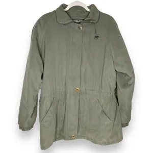 London Fog Olive Green Jacket with Hood Large Regular