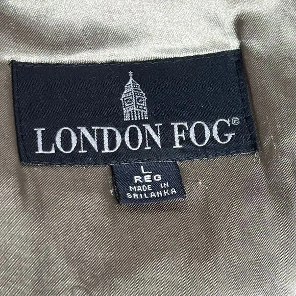 London Fog Olive Green Jacket with Hood Large Regular