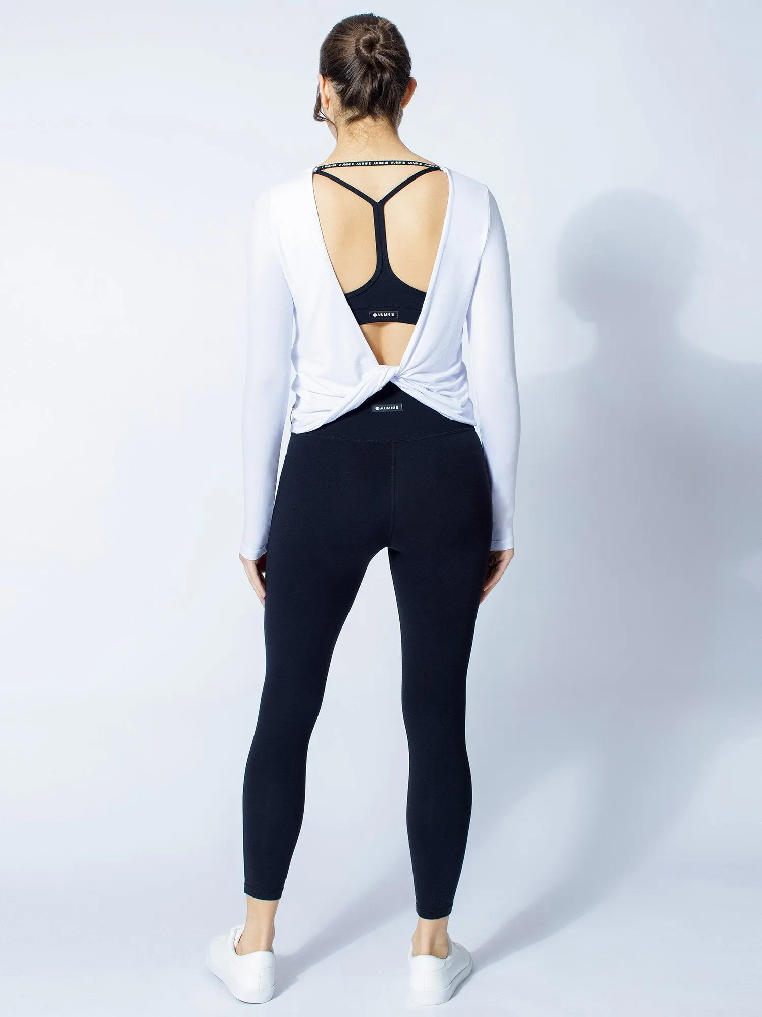 LONG SLEEVE TWIST TEE, WHITE
