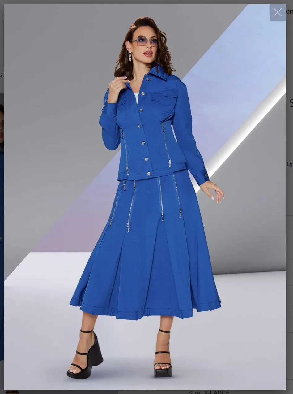 Love The Queen 17532-J 1PC Jacket Cotton Twill Fabric Designed With Open End Zippers
