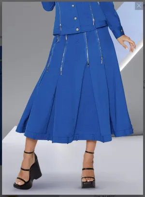 Love The Queen 17532-S 1PC Skirt Cotton Twill Fabric Designed With Open End Silver Zippers