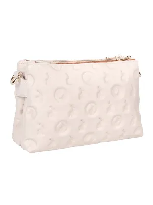 Luna Double Zip Sling Bag-Ecru