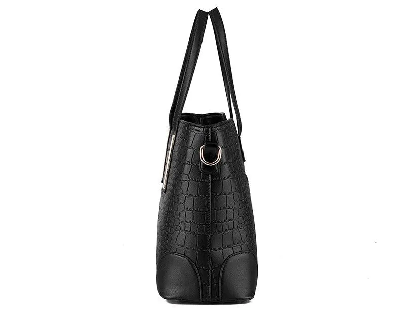 Luxury Designer Navyblue Croc Tote 2 In 1 Handbag