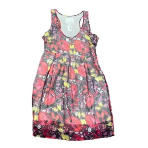 Madison Marcus Dress Rouge Watercolor Sheer Silk Floral Tank Mini Size Small New