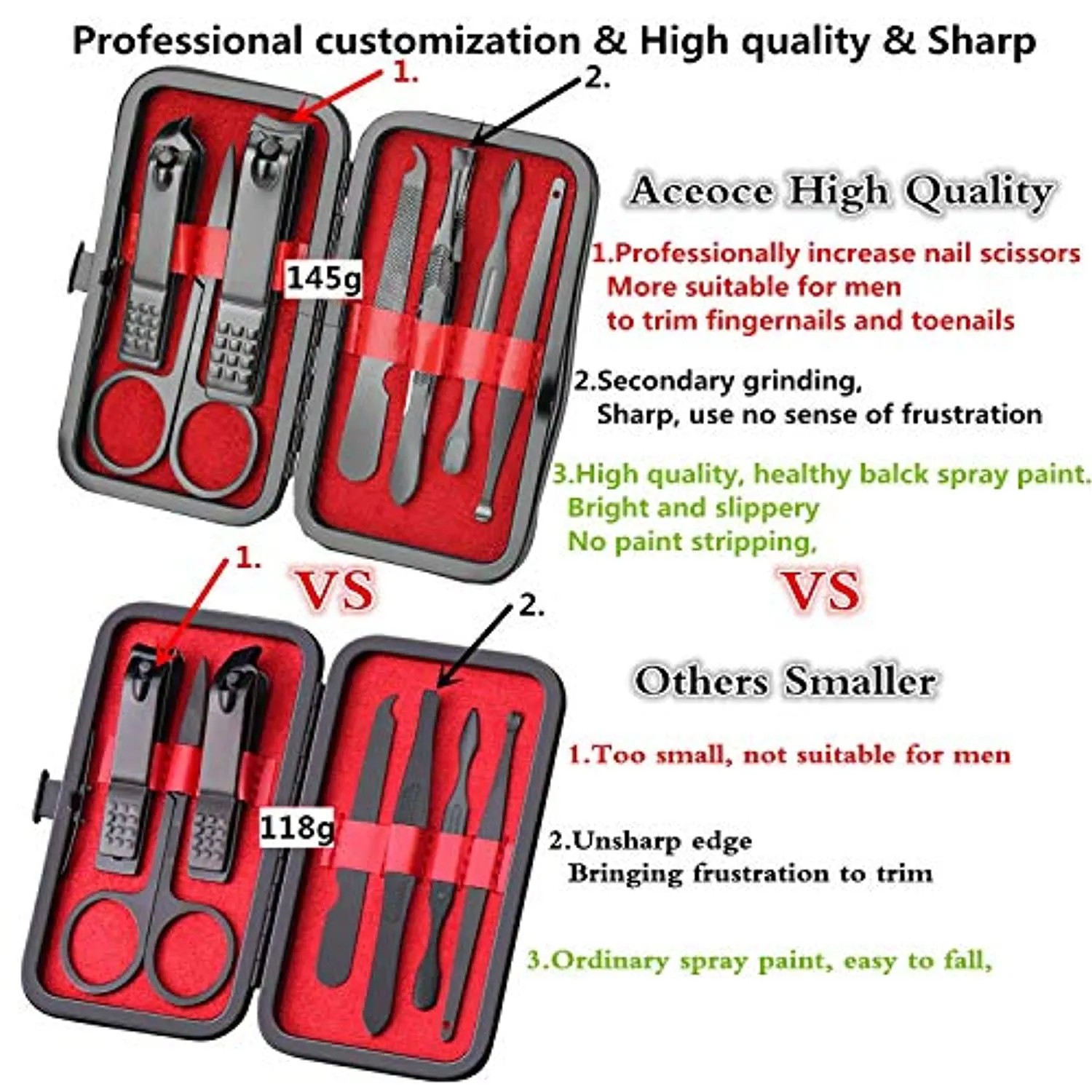 Manicure Set Personal care - Nail Clipper Kit Luxury Manicure 8 In 1 Professional Pedicure Set Grooming kit Gift for Men Husband Boyfriend Parents Women Elder Patient Nail Care