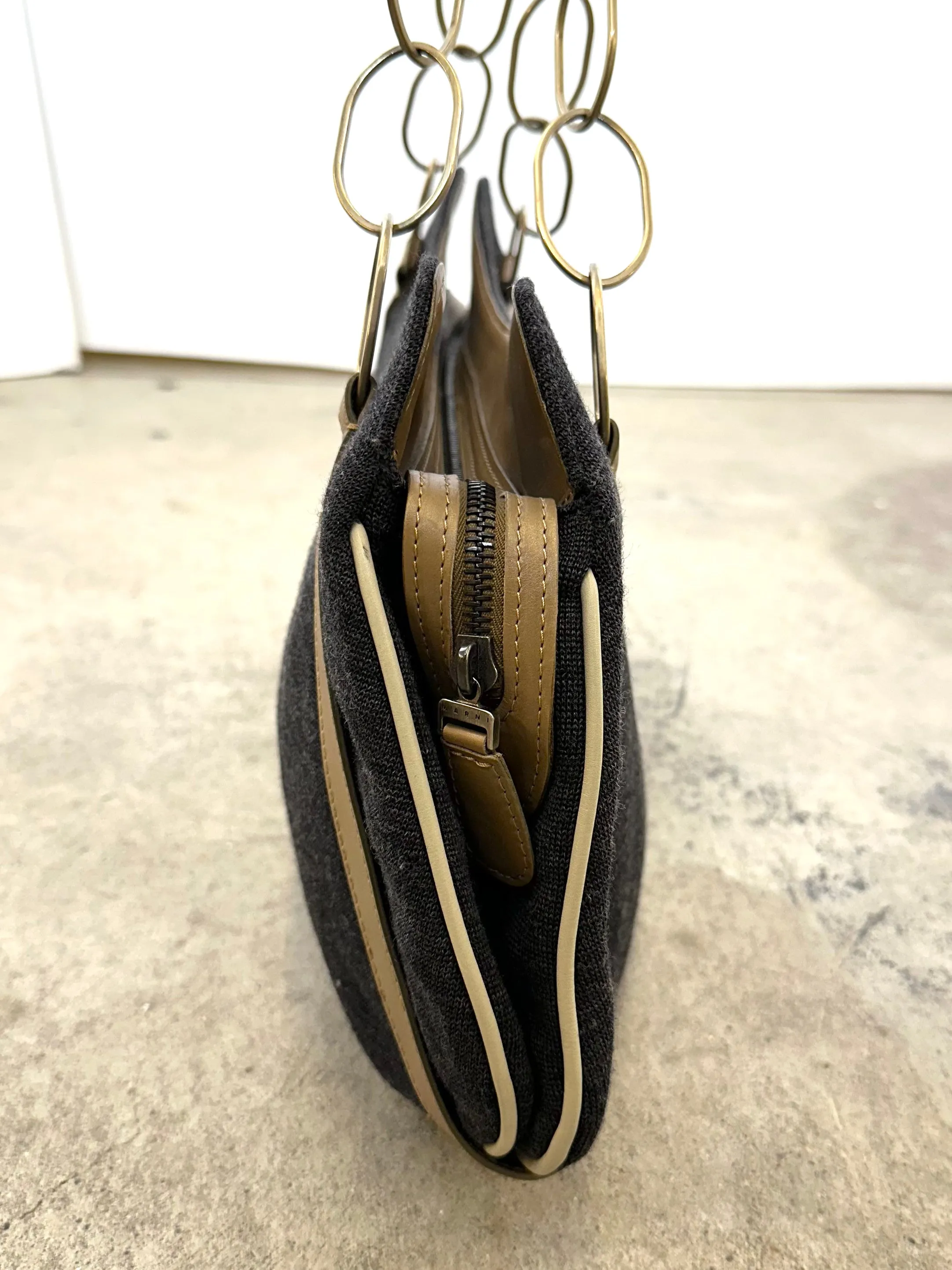 Marni Wool & Leather Chain Bag