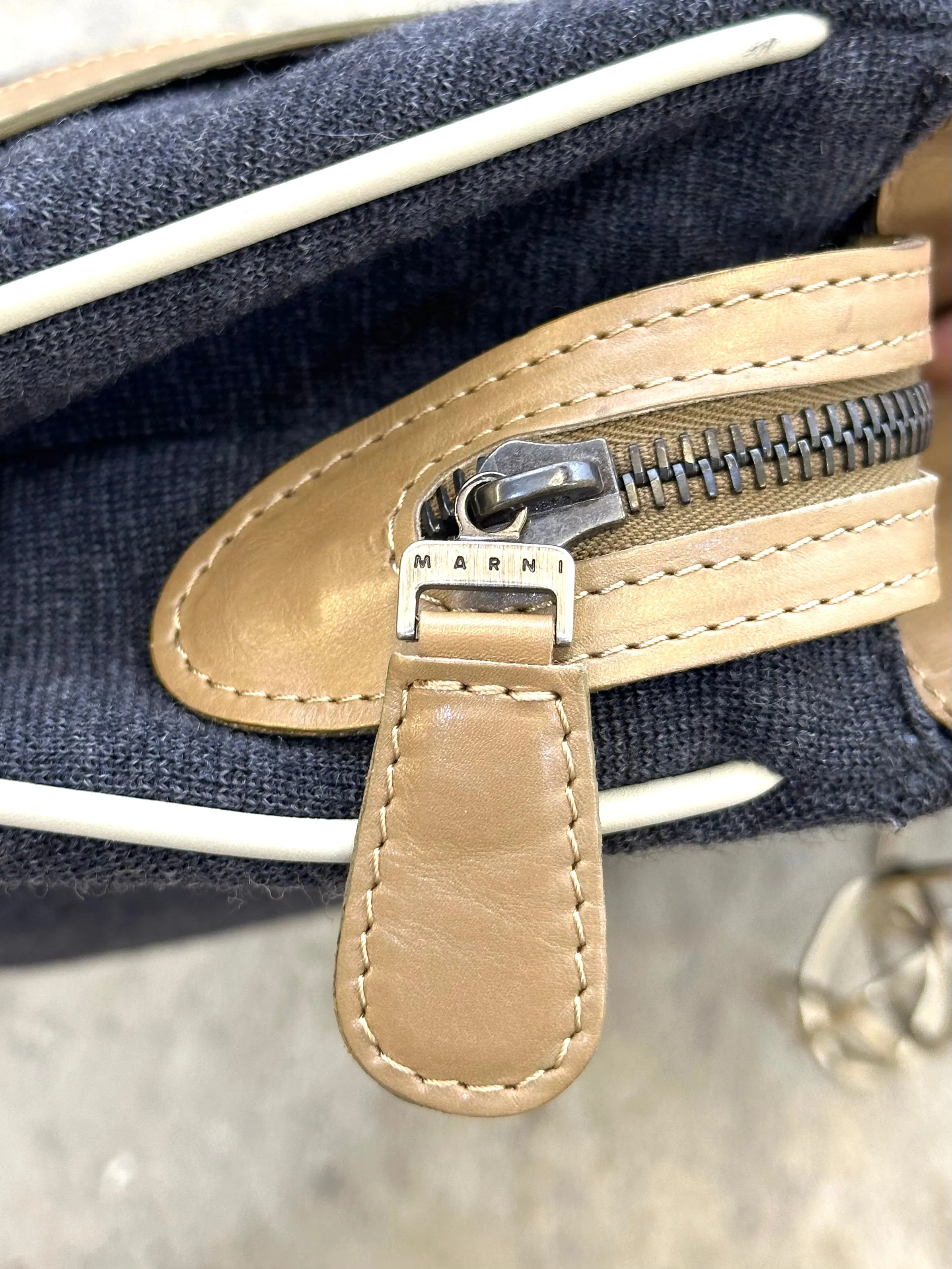 Marni Wool & Leather Chain Bag