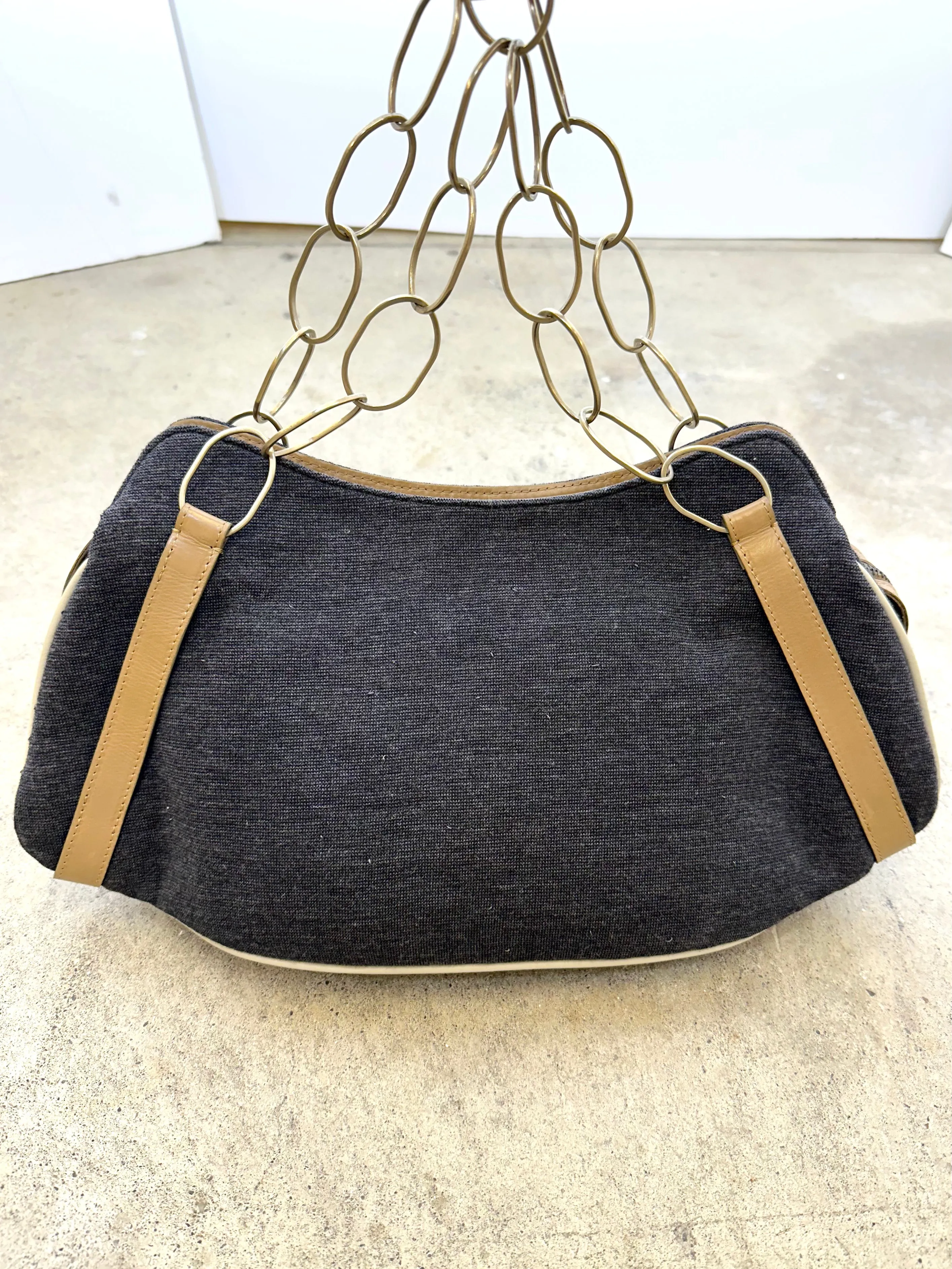 Marni Wool & Leather Chain Bag