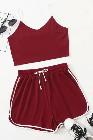 Maroon Crop Top Combo
