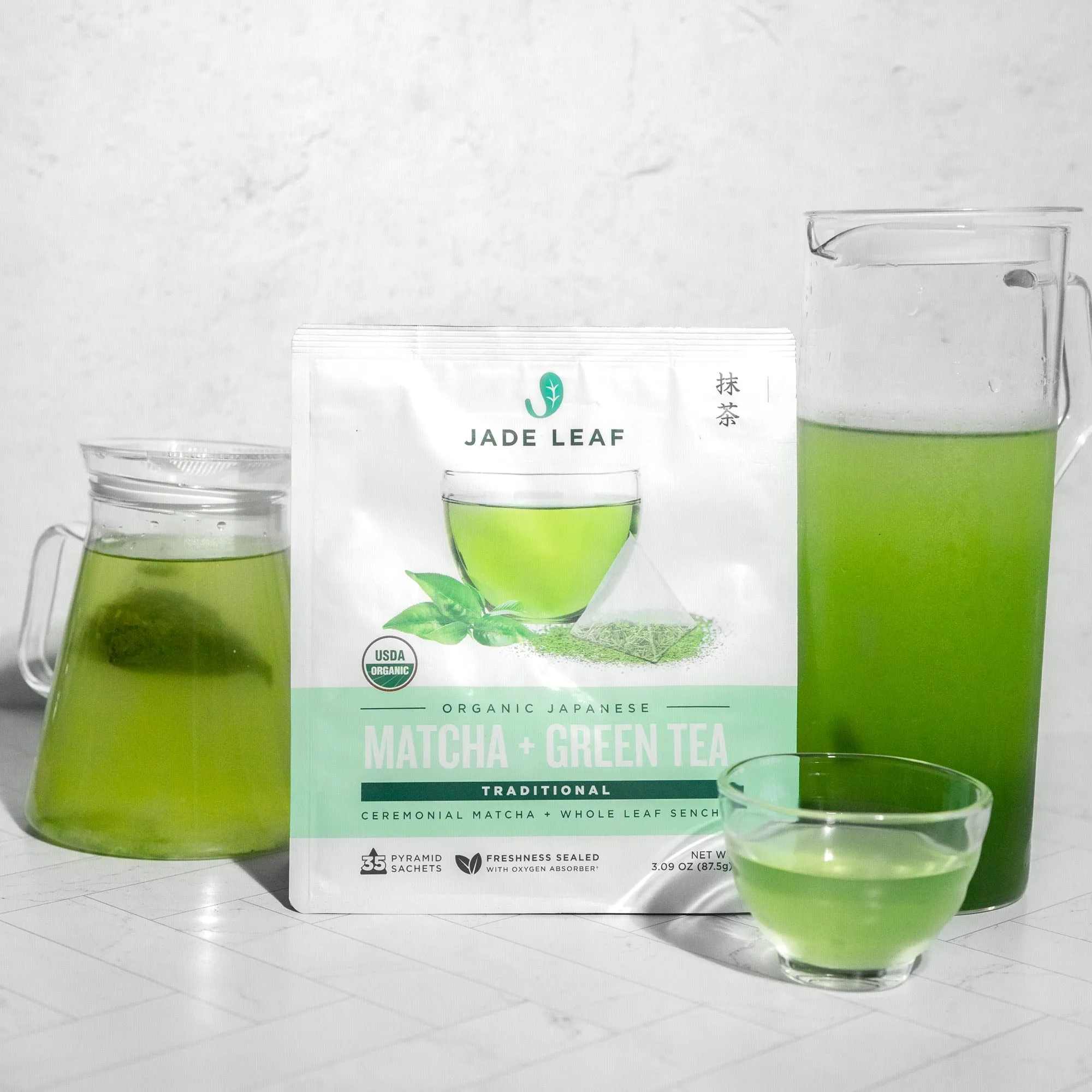 Matcha   Green Tea Pyramid Sachet Tea Bags - Traditional