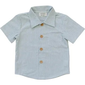 Mebie Baby Green Stripe Button Up Pocket Shirt