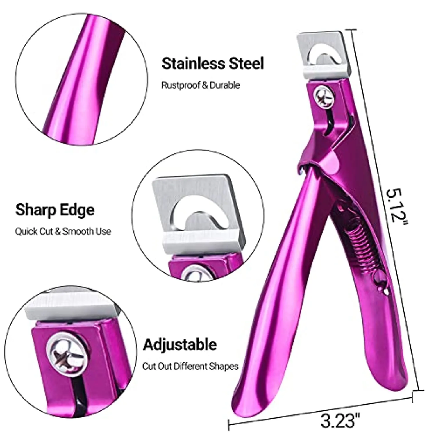 MelodySusie Acrylic Nail Tips Clipper 3 in 1 Kit, Acrylic Nail Cutter Fake Nail Trimmer with Mental Cuticle Pusher Remover Cleaner Nail Scraper Peeler with 4Pcs Ceramic Nail Drill Bits
