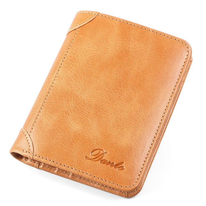Men's Leather RFID Anti-theft Brush Retro Wallet