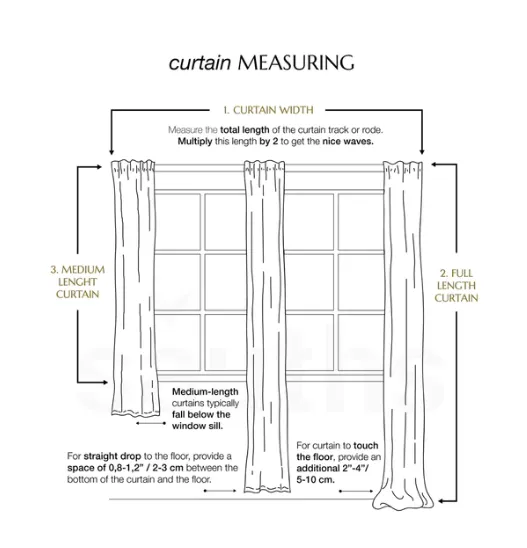 Mid-weight Curtains in beige multi-functional tape