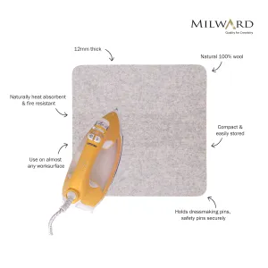 Milward Pressing Mat 100% Wool 30x30cm Good For Almost All Surfaces
