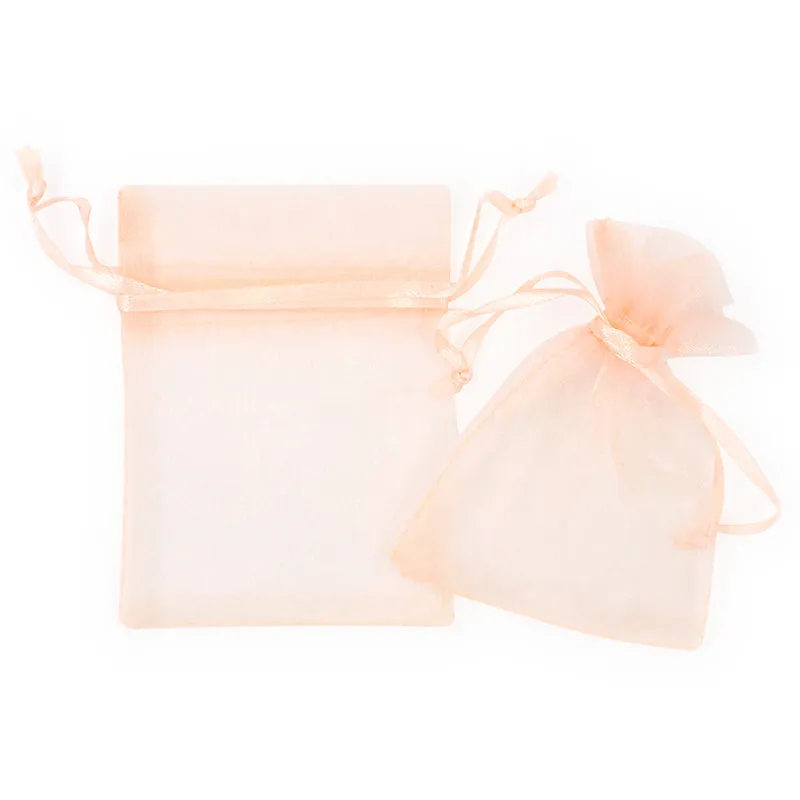 MINI ORGANZA BAG PEACH 10CMX7.5CM 7PC