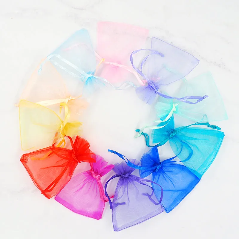 MINI ORGANZA BAG PEACH 10CMX7.5CM 7PC