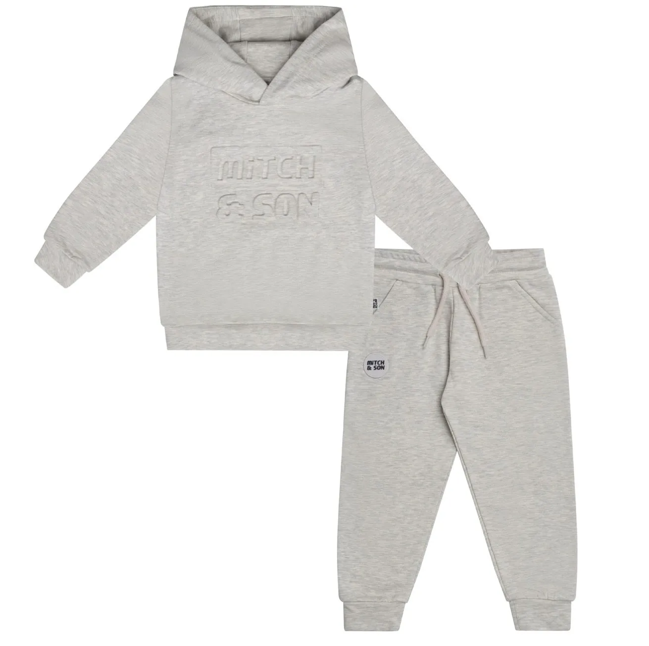 Mitch & Son CHASE Light Grey HOODIE Embossed Tracksuit MS24609