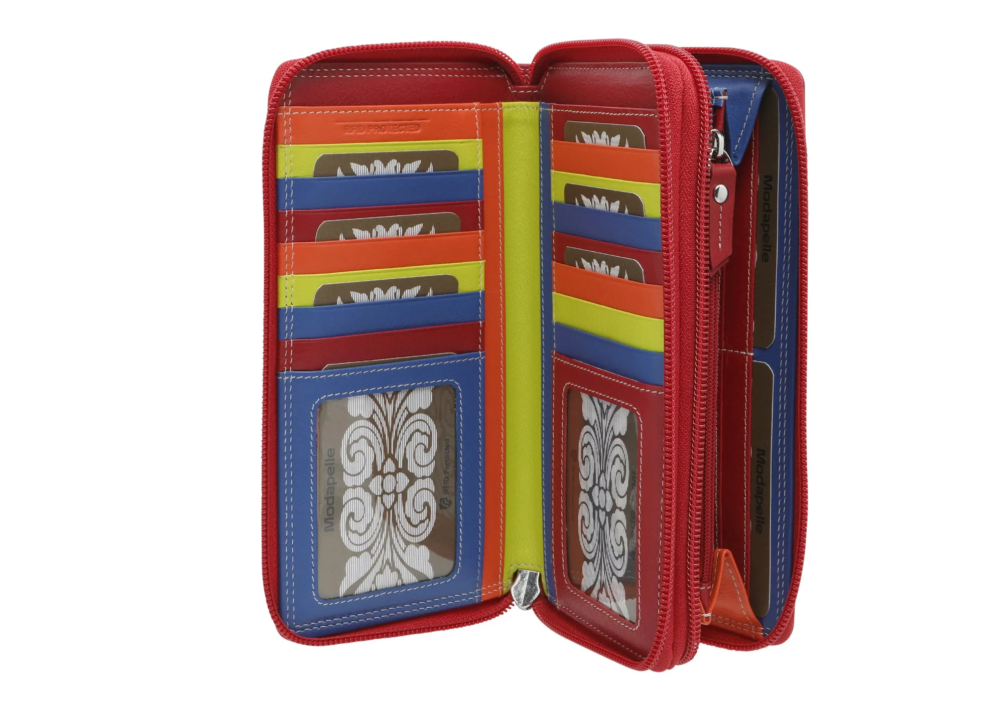 Modapelle Womens Leather Zip Wallet 7503