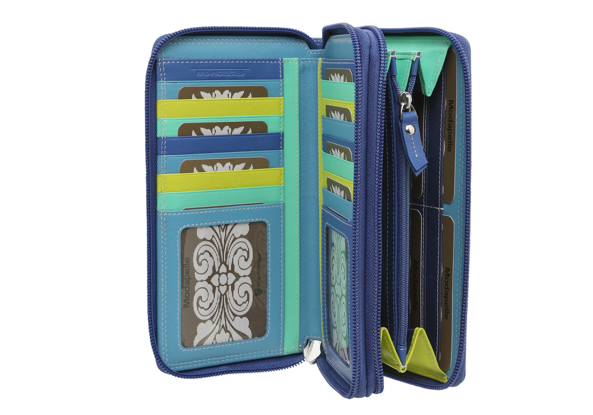 Modapelle Womens Leather Zip Wallet 7503