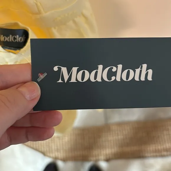 ModCloth | NWT Casual Eyelet Pocket Dress Yellow Anthropologie