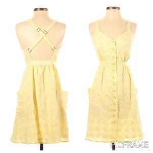 ModCloth | NWT Casual Eyelet Pocket Dress Yellow Anthropologie