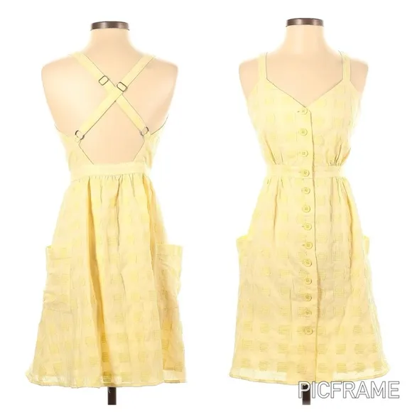 ModCloth | NWT Casual Eyelet Pocket Dress Yellow Anthropologie