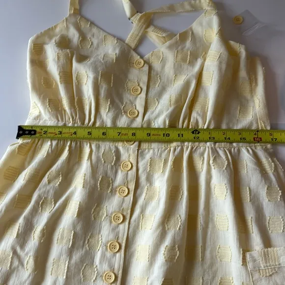 ModCloth | NWT Casual Eyelet Pocket Dress Yellow Anthropologie