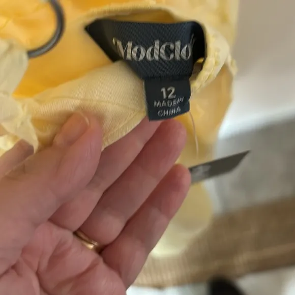 ModCloth | NWT Casual Eyelet Pocket Dress Yellow Anthropologie