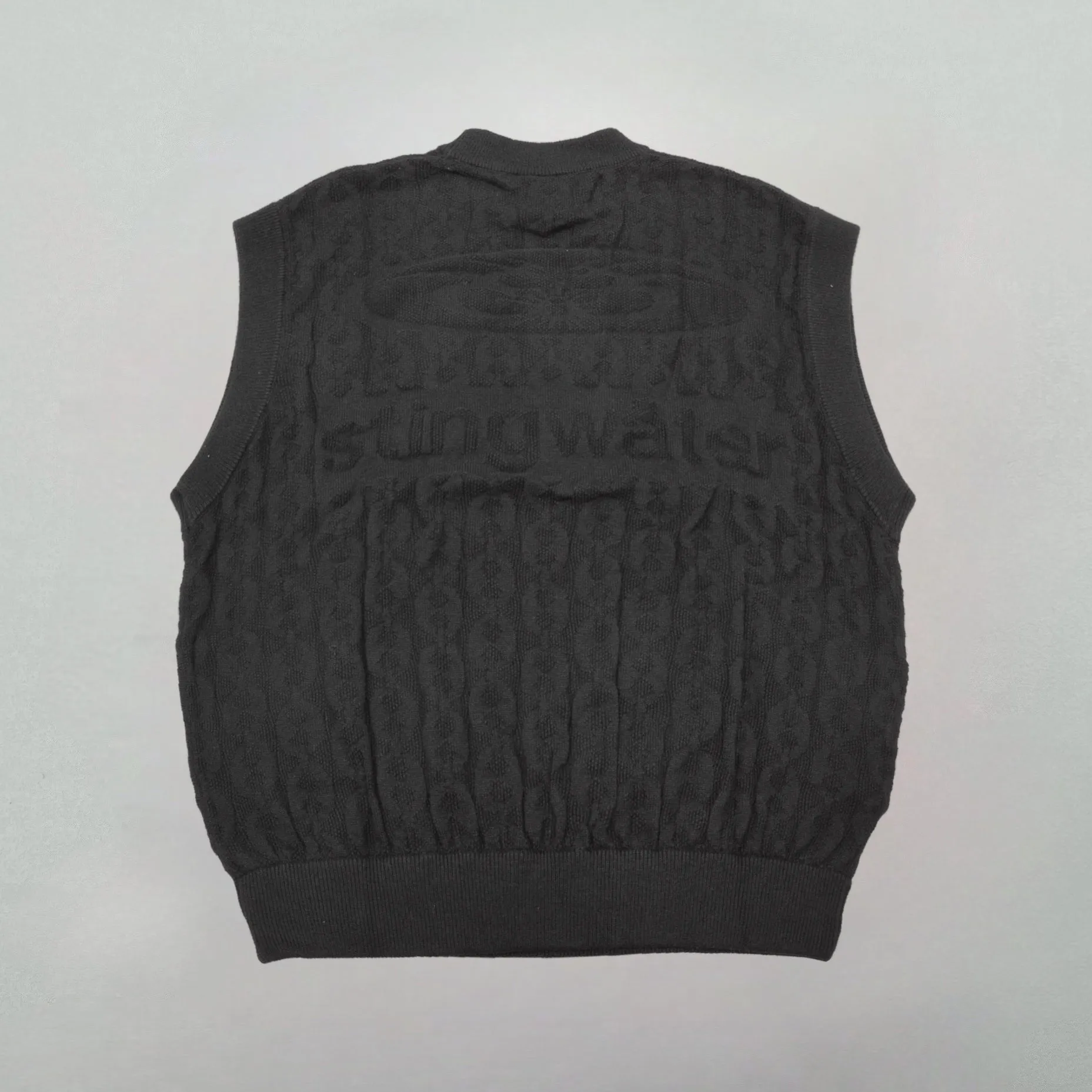 Moses Chain Knit Sweater Vest Black