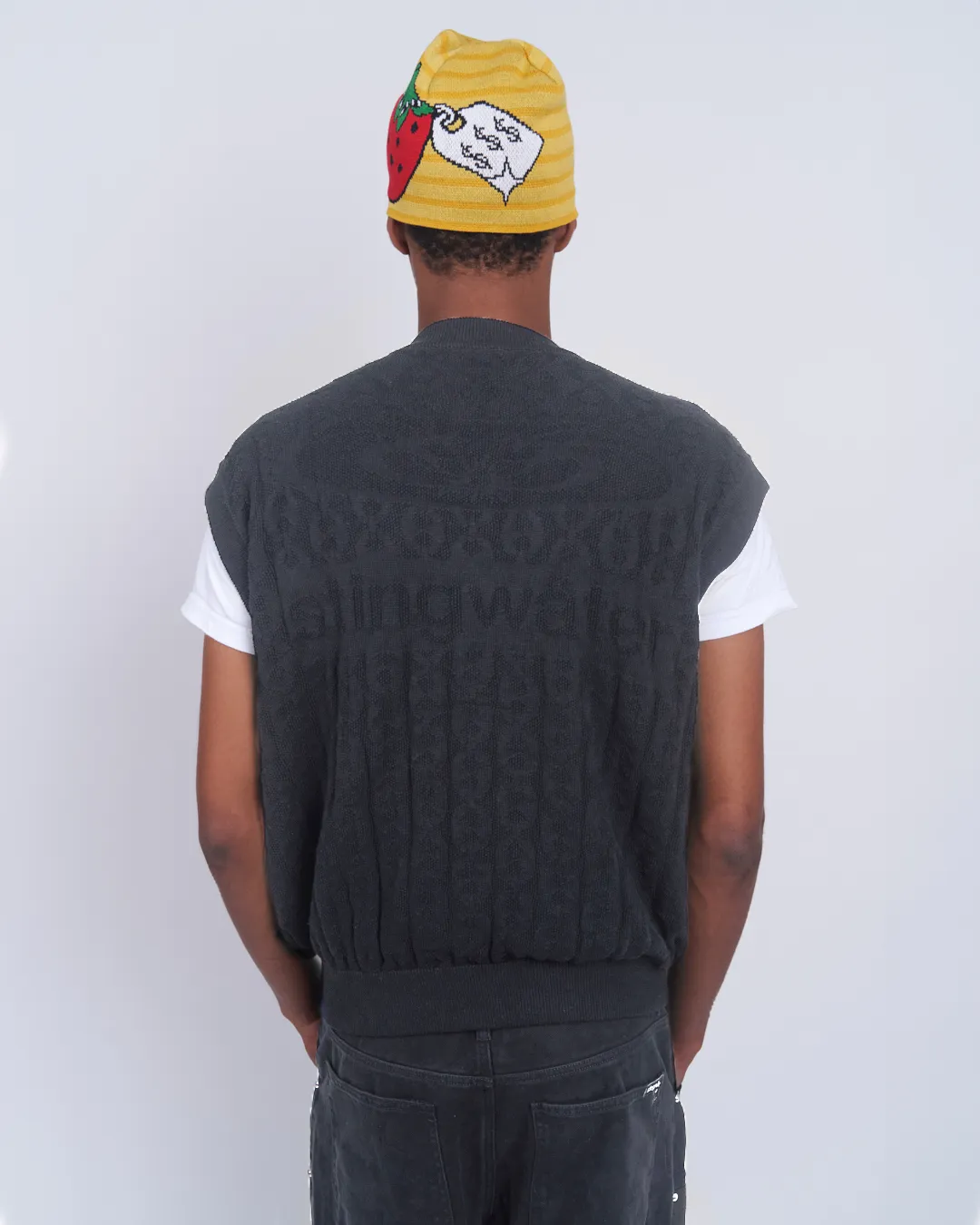Moses Chain Knit Sweater Vest Black