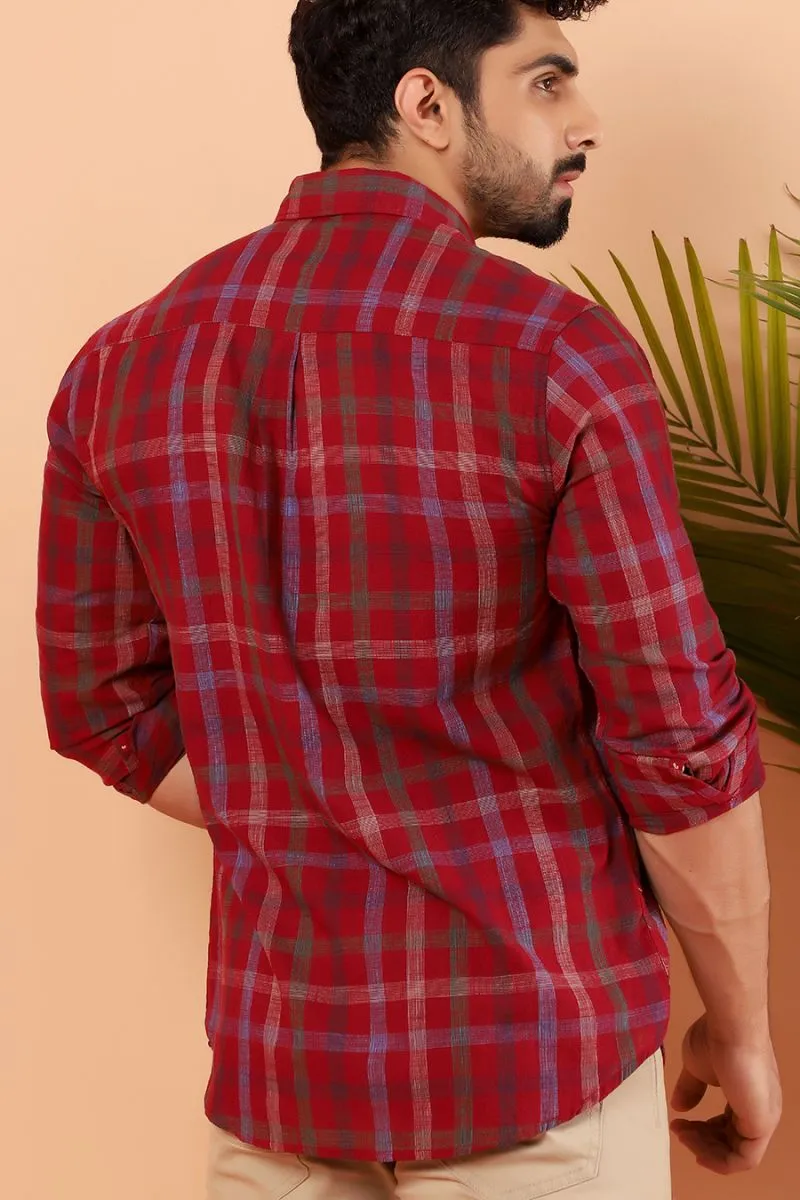 Multi Windowpane Casual Shirt FS Regular Fit
