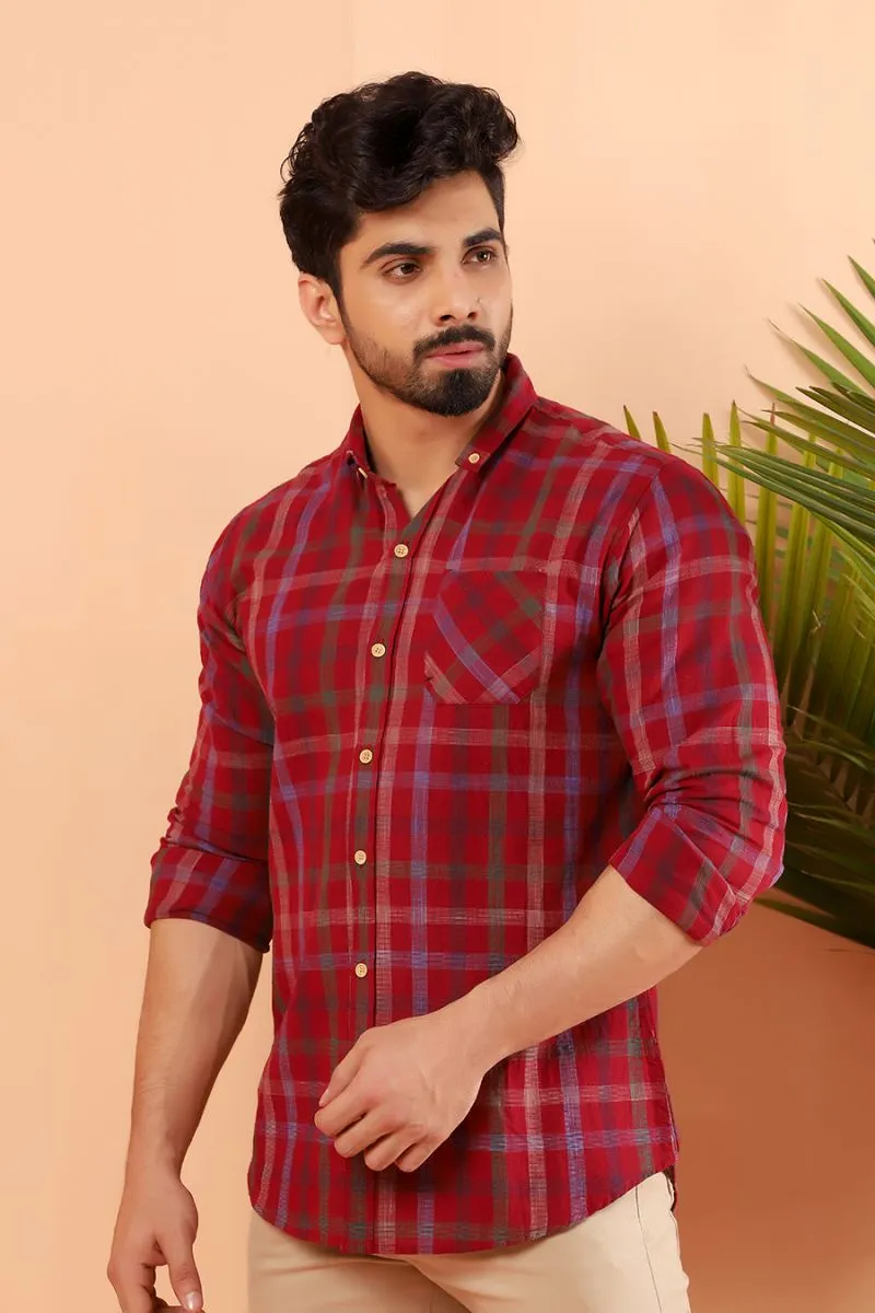 Multi Windowpane Casual Shirt FS Regular Fit