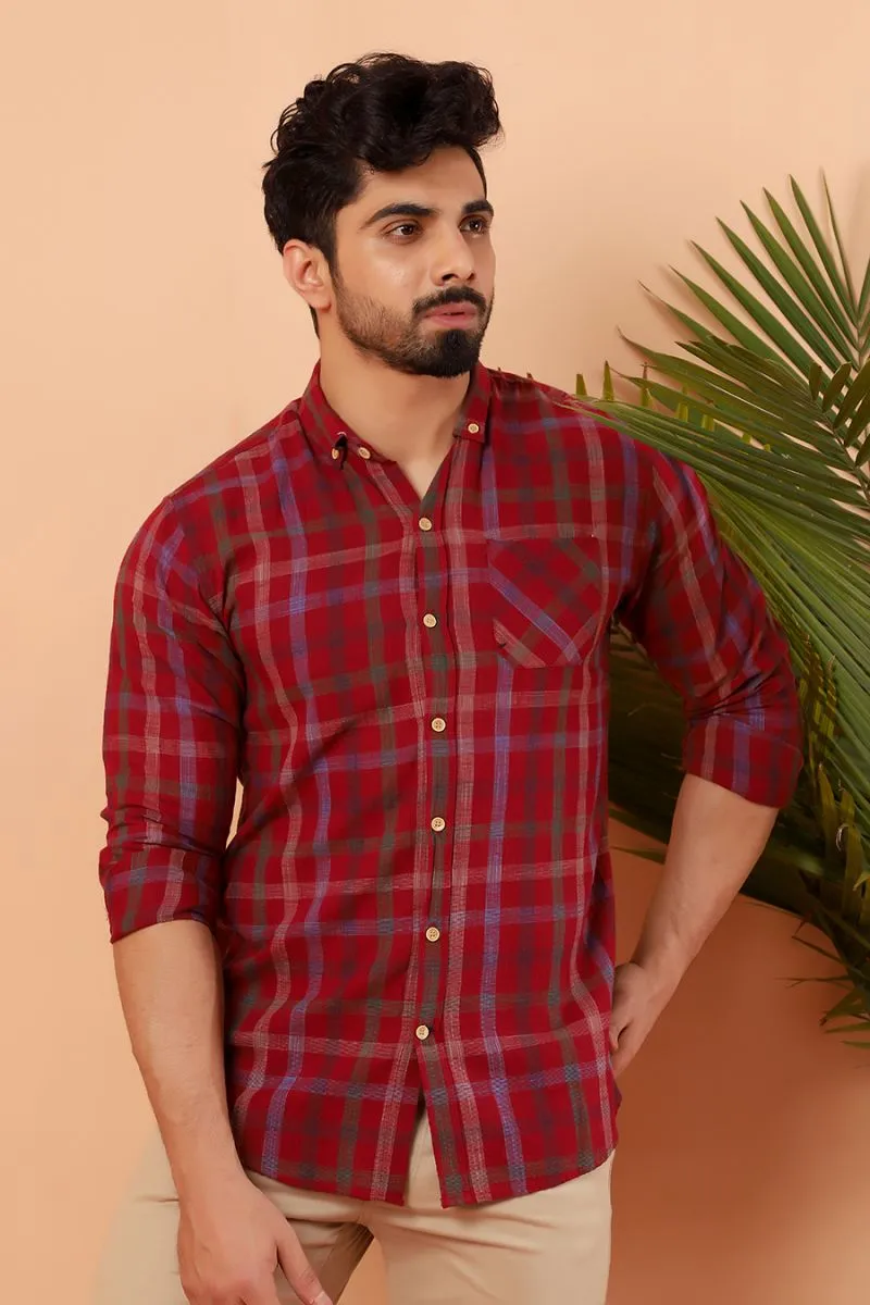 Multi Windowpane Casual Shirt FS Regular Fit