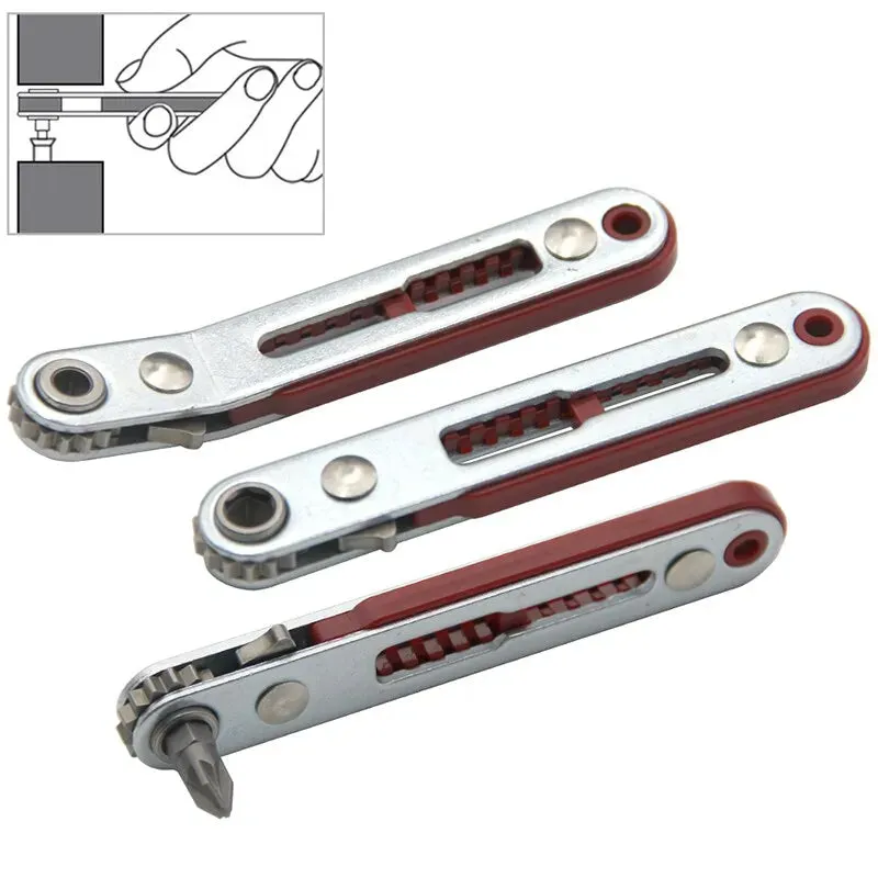 Multifunctional Bidirectional Ratchet Screwdriver Elbow Flat Head Wrench Tool