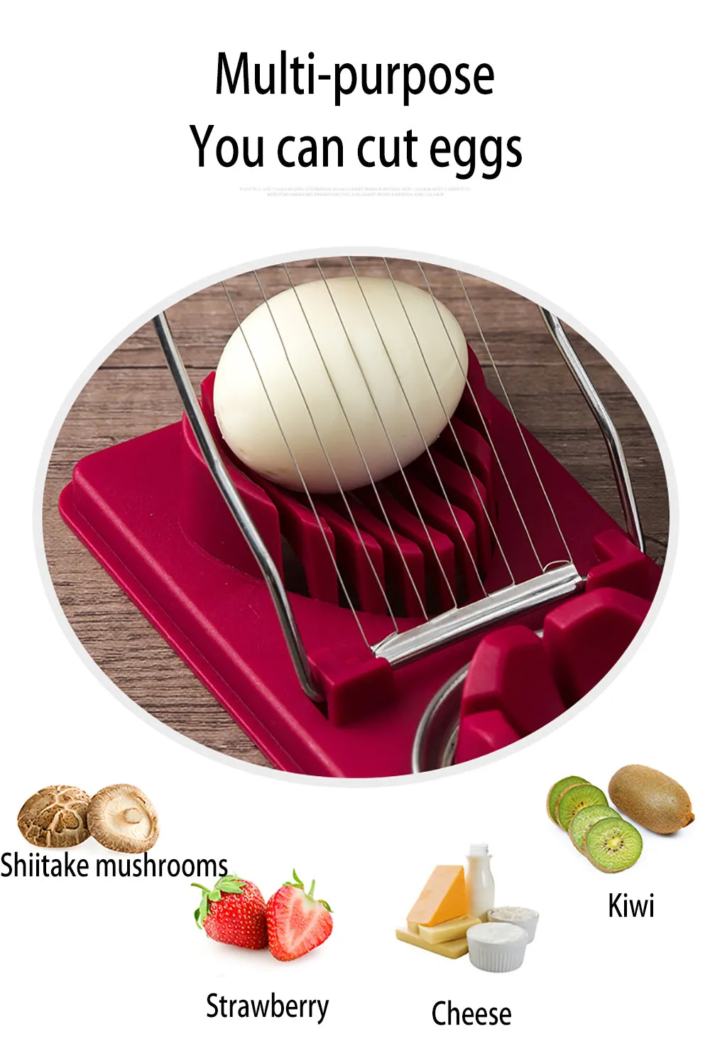 Multifunctional Egg Cutter Stainless Steel Egg Slicer