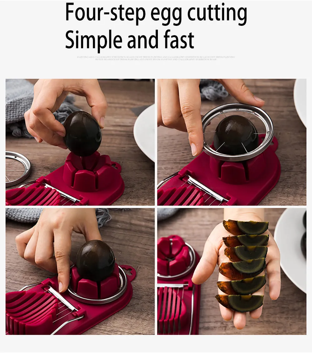 Multifunctional Egg Cutter Stainless Steel Egg Slicer