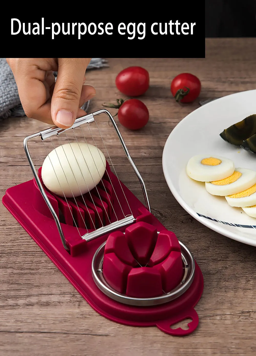 Multifunctional Egg Cutter Stainless Steel Egg Slicer